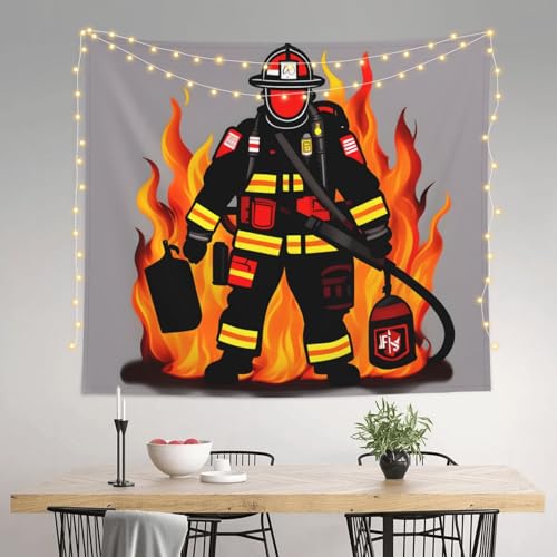 Tapisserie imprimée pompier EdWal 152x130 cm grande décoration murale - 3