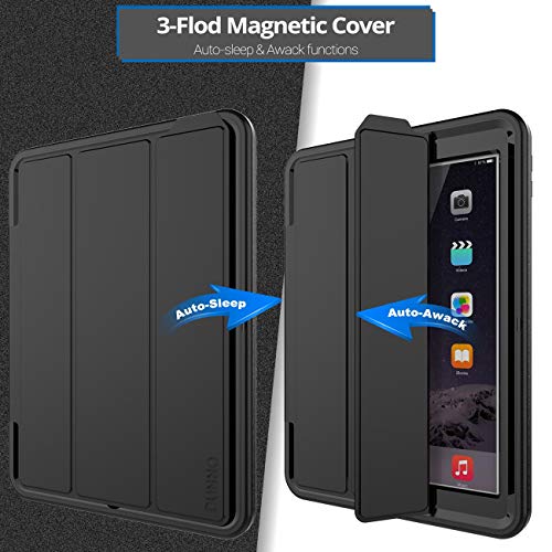 Dunno Ipad 9.7 Inch Case 2017/2018, Ipad 6Th/5Th Generation Case, Three Layer Heavy Duty Full Protection Smart Case With Detachable Screen Cover/Stand For Ipad 9.7 Released In 2018/2017 (Black) #TOP4