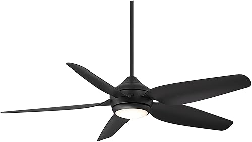 Miniatura 2 de Casa Vieja Del Diego - Ventilador de techo industrial moderno de 52 pulgadas para interiores y exteriores con luz LED, control remoto, color negro