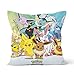 Tainsi Ukryte zapięcie na zamek błyskawiczny dwustronne ozdobne poszewki na poduszki i Eevee ewolucje pokemon anime poszewka na poduszkę prezent, nadaje się do dekoracji samochodu domu sofy pościeli, rozmiar 18 x 18 cali (45 cm x 45 cm)