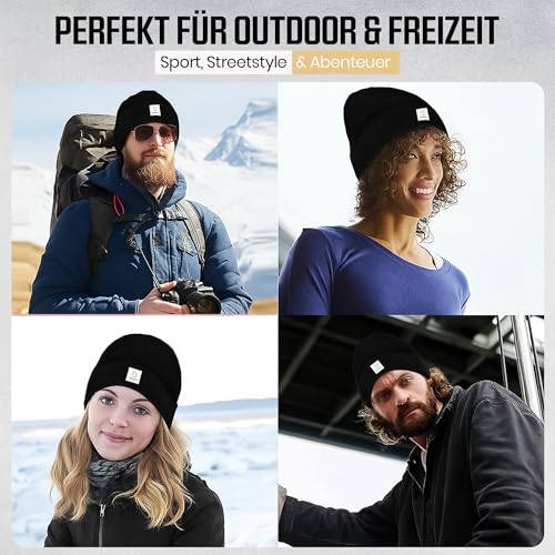 DANAEST Kuschelige Strickmütze – Fold-up Cuff, urbaner Look, warm & bequem – Oliv Meliert