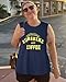 rosemia Tank Tops for Women Summer Sunshine and Coffee Graphic T-Shirts Sleeveless Casual Ladies Loose Tunic Blouse(Sunshine Deep Blue, XL)