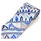 EMILIO PUCCI(エミリオプッチ)メンズ プッチ柄シルクネクタイ (サイズ剣幅8.5cm)eep22s019 JI790-7 BLUE ブルー系