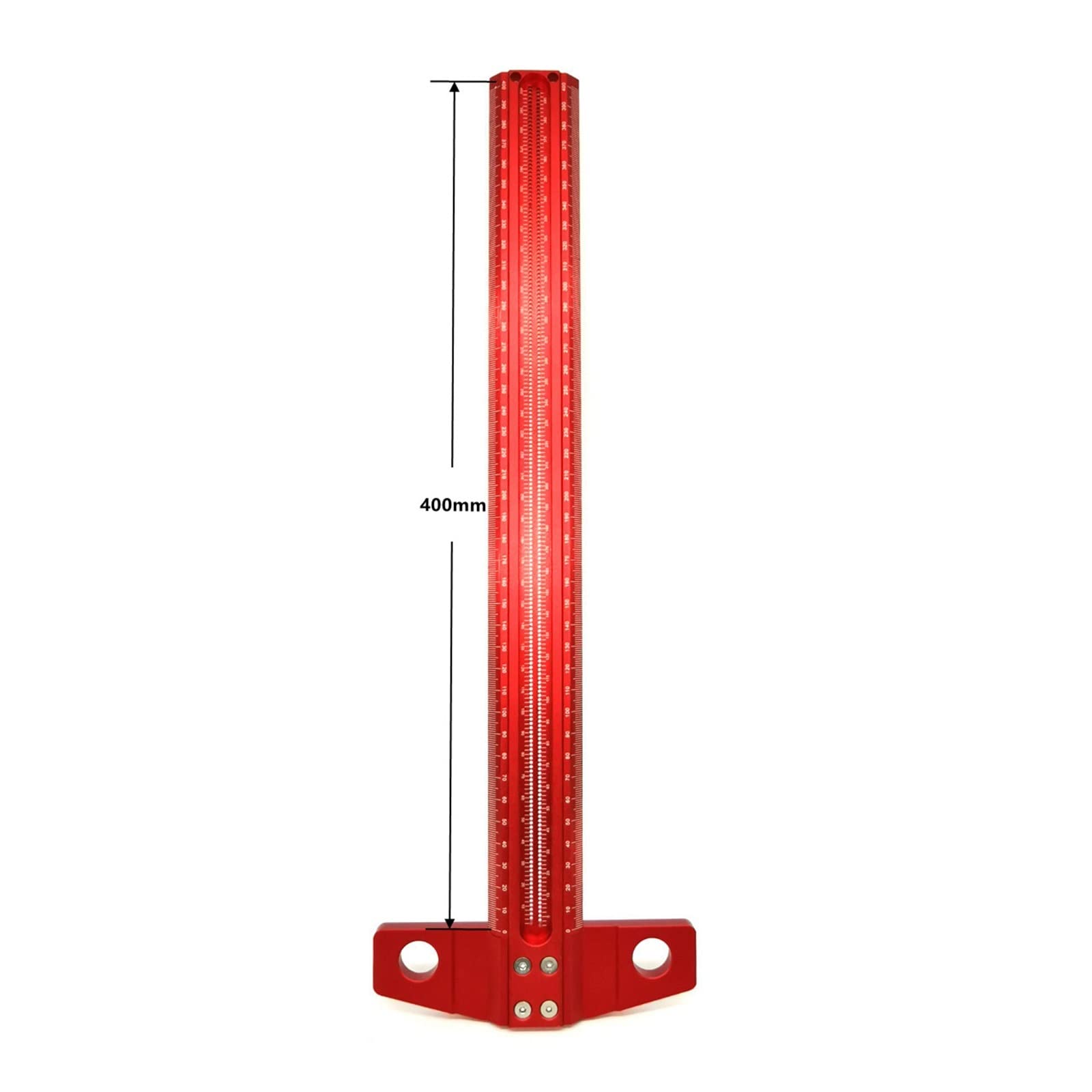 Rapporteur d'angle, Marquage de précision T-Ruler Alliage d'aluminium Travail du bois Scribe Marking Gauge Deluxe trou barré Règle de rayage Outils de mesure(400mm)
