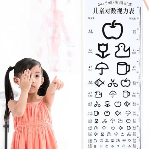 HOMOBABE Augendiagramm FüR Kinder 29.53X9.84 Zoll Standard Sehtafel FüR Visuelle SchäRfeprüFung Zuhause Schule Klinik