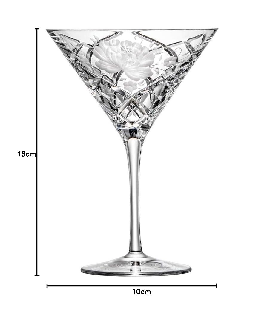 ARNSTADT KRISTALL Cocktailglas Martiniglas Sunrose (17,5 cm) - Kristallglas mundgeblasen · von Hand geschliffen · Handmade in Germany