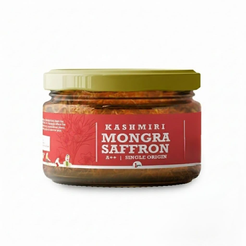 Premium Kashmiri Mogra kesar - 1Gram | 100% Pure Saffron, Handpicked, Grade A++, High Potency | Perfect for Cooking, Baking, and Medicinal Use | High