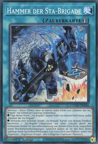 Hammer der Sta-Brigade DOOD-DE068 Super Rare Deutsch Boosterfrisch 1. Auflage - Doom of Dimensions - mit ReCollectibles-Versandschutz - für Yu-Gi-Oh!