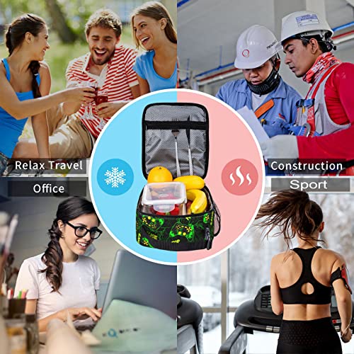 Gianlaima Brown And White Pink Cow Print Love Heart Cute Pink Insulated Lunch Box For Women Man, Portable Lunch Bag Reusable Cooler Tote For Office Work Travel Picnic Camping Beach #TOP6