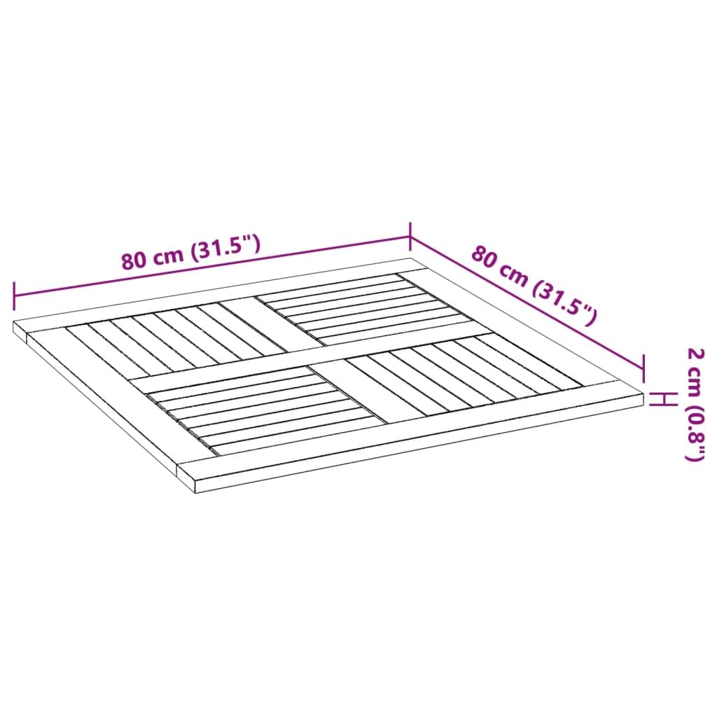 vidaXL Tafelblad vierkant 40x40x2 cm massief acaciahout, vervangend