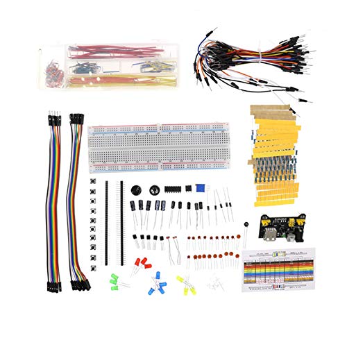 Almencla Kit Básico de Componentes Eletrônicos Placa de Ensaio LED Buzzer Resistor
