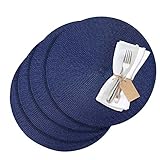 Lieferumfang: 4 Tischsets, rund, Ø 38 cm, Farbe: Blau, Material: Polypropylen, 01211018150