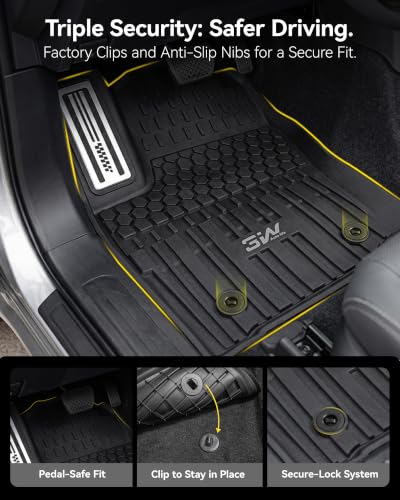 Image of 3W Floor Mats for Toyota Tacoma Hybrid 2024-2026 with Metal Pedals