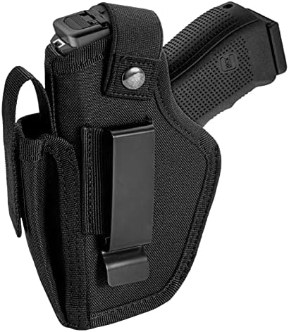 LandFoxtac Gun Holster for Pistols 9mm 380 45ACP, IWB/OWB Concealed Carry Pistol Holsters with Mag Pouch for Men/Women, CCW Right & Left Hand Gun Holder Fits Glock S&W M&P Sig