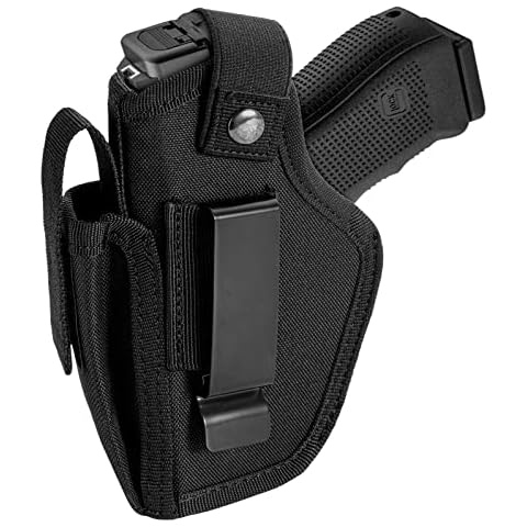 LandFoxtac Gun Holster for Pistols 9mm 380 45ACP, IWB/OWB Concealed Carry Pistol Holsters with Mag Pouch for Men/Women, CCW Right & Left Hand Gun Holder Fits Glock S&W M&P Sig Cover