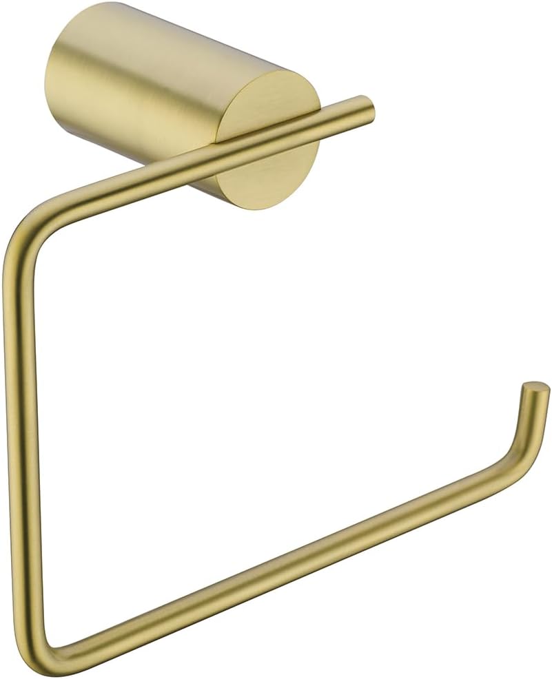 RANDOM Brushed Gold Towel Ring Wall Mounted Hand Towel Holder for Bathroom Solid SUS304 Stainless Steel Bath Hand Towel Hangers.RD-96068-5BG-2