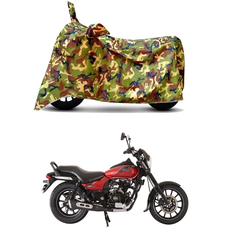 Image of Waterproof 100% PVC Coated Bike Scooty Two Wheeler Body Cover Compatible for Bajaj Avenger Street 180 BS6 /UV-Rays /Heat Protection /Birds Dropping /Scratchproof /Dust Proof [6X6 Jungle Print]