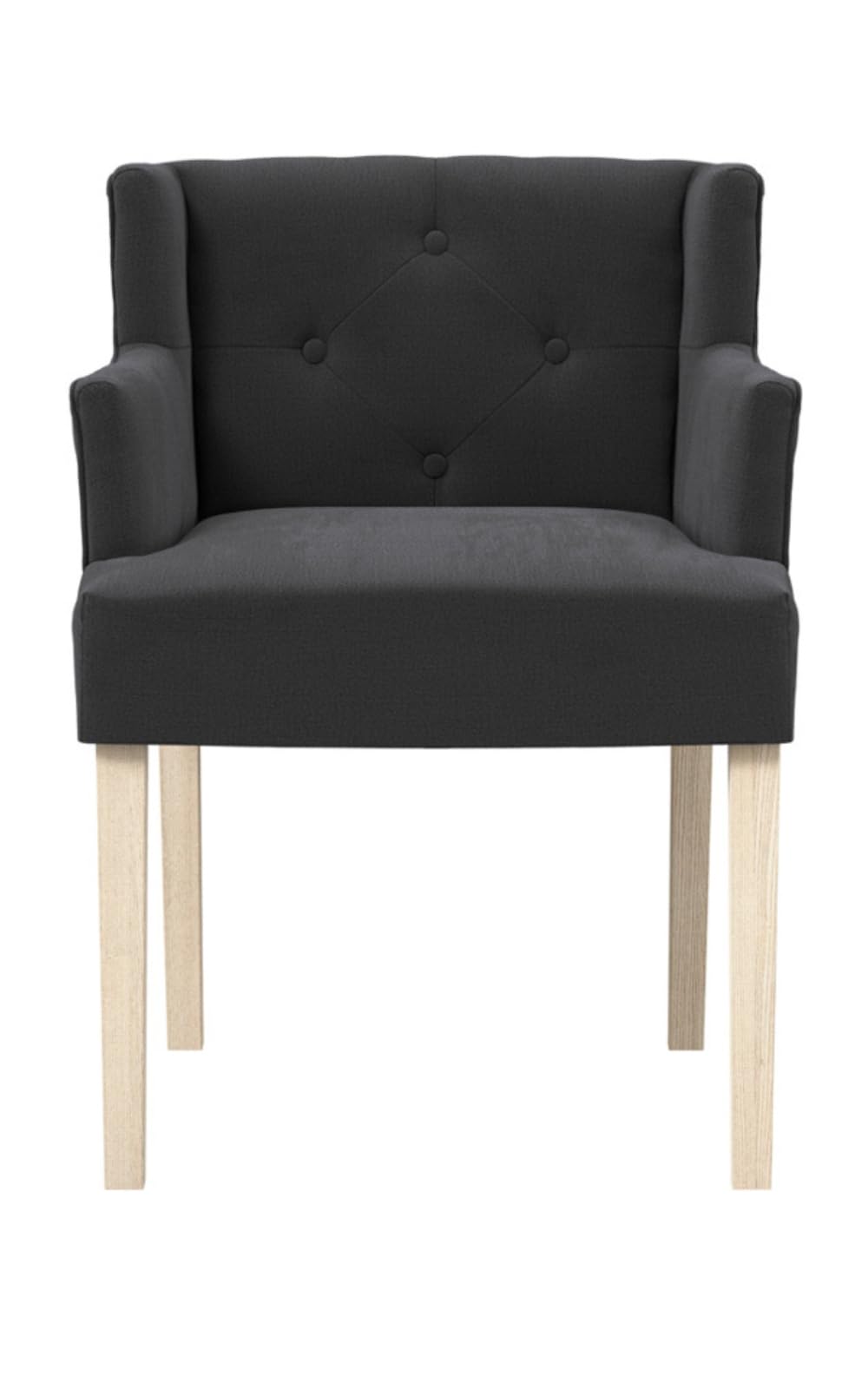 Chaise de salle à manger anthracite Shay avec accoudoirs confortables