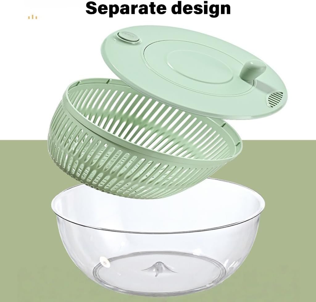 Durable 304 Stainless Steels Salad Spinner 2 Layer Vegetable Dryer Kitchen Aid