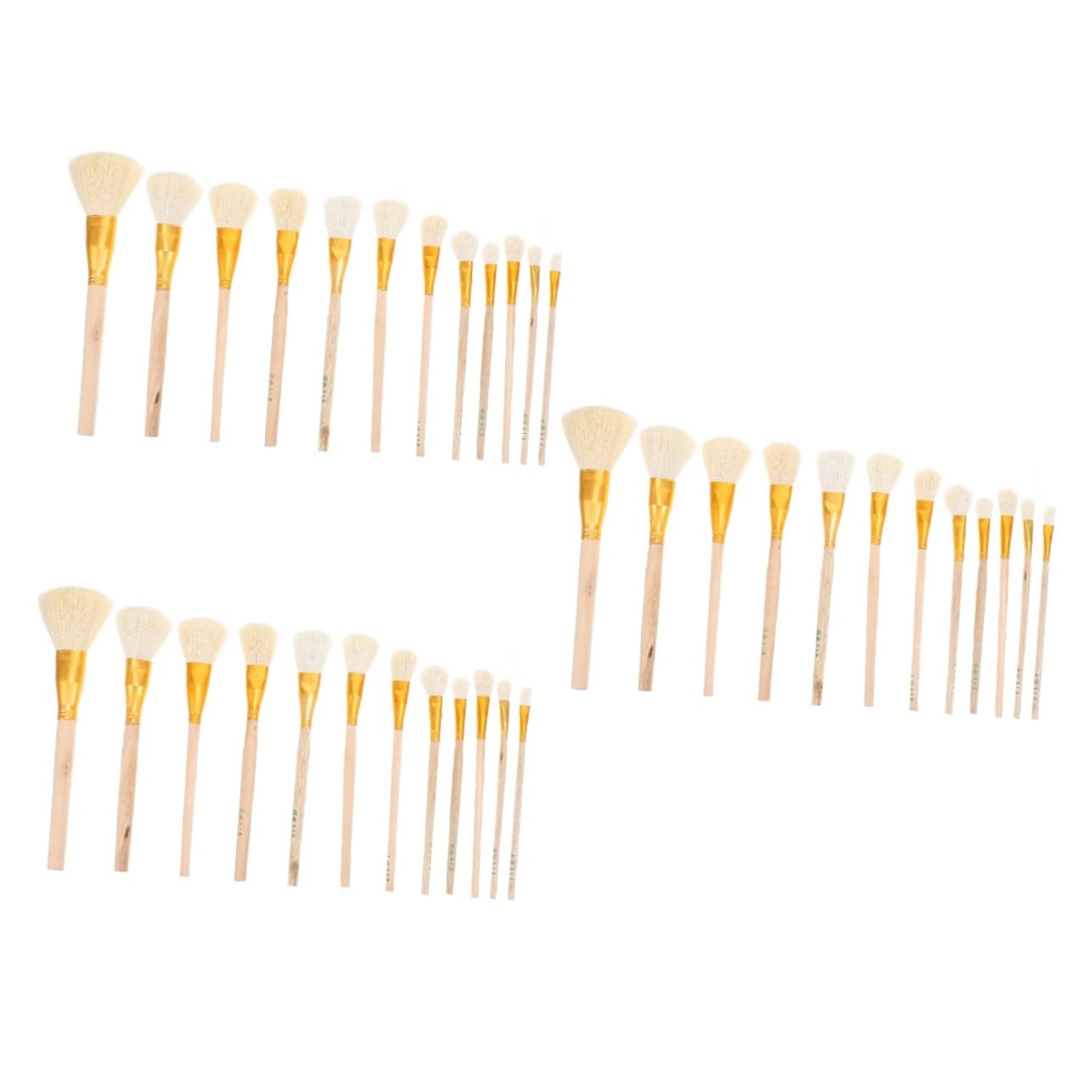 36piezas Pinceles De De Lana De Mango De Madera Cepillos De Gilding para y Manualidades para Acrílica y