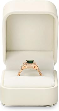 Beige PU Leather Proposal Engagement Ring Box Ring Gift Box