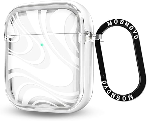 Miniatura 162 de MOSNOVO Funda protectora transparente para AirPods Pro 3, con anillo de metal duro de lujo de doble capa a prueba de golpes, diseñado para AirPods