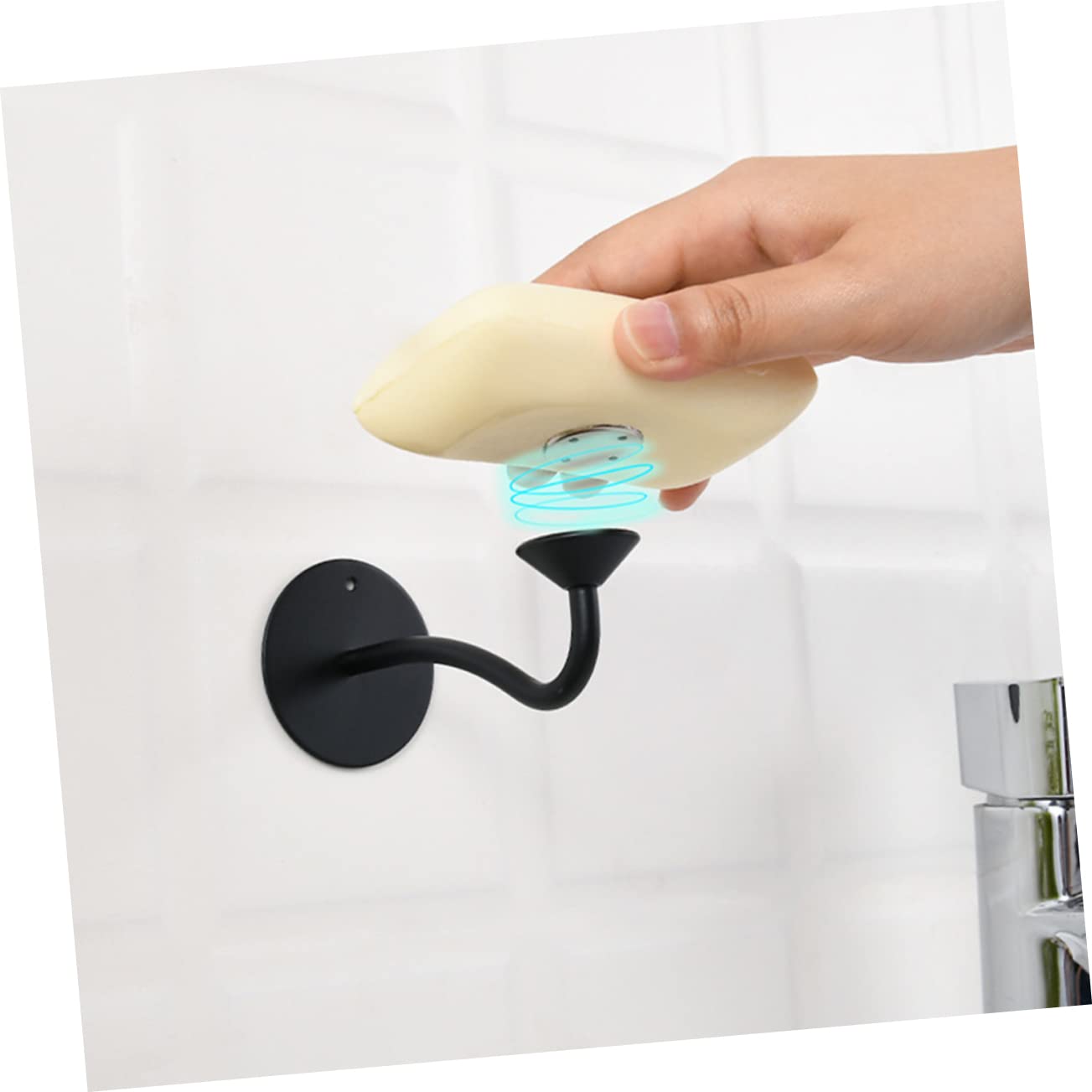 MAGICLULU 3pezzi Supporto Magnetico Per Sapone Da Bagno Mensola Ventosa Inossidabile Design Creativo Per Risparmiare Spazio Per Bagno e Cucina