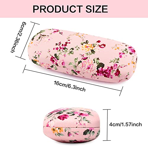 Image of Glasses Case Hard Shell Eyeglass Case for Women Fabrics Floral Retro Spectacle Case Box Portable