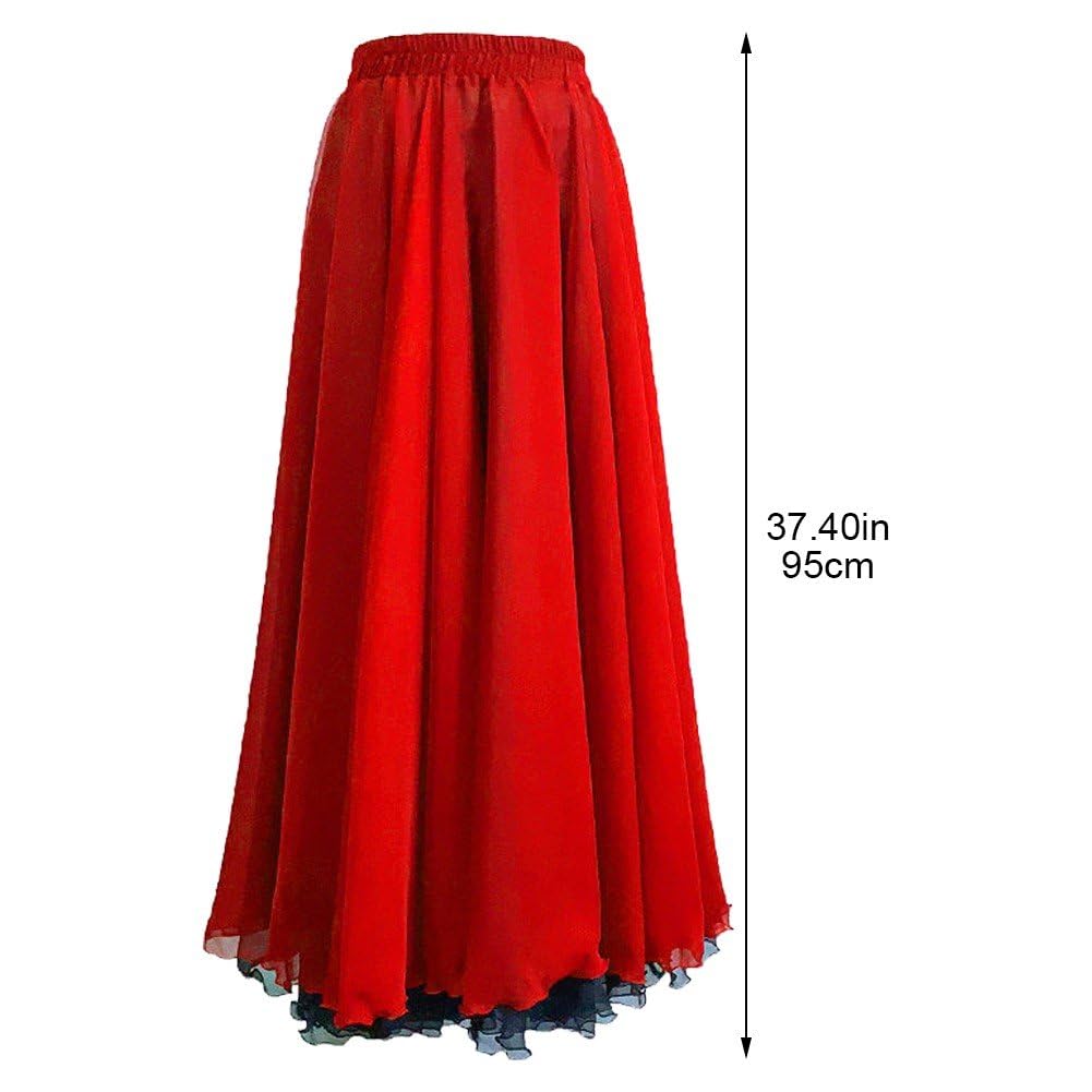 Spódnica do tańca brzucha dla kobiet spódnica taneczna flamenco spódnica do tańca brzucha spódnica do tańca brzucha czerwone spódnice długie koło pełne koło tancerz brzucha