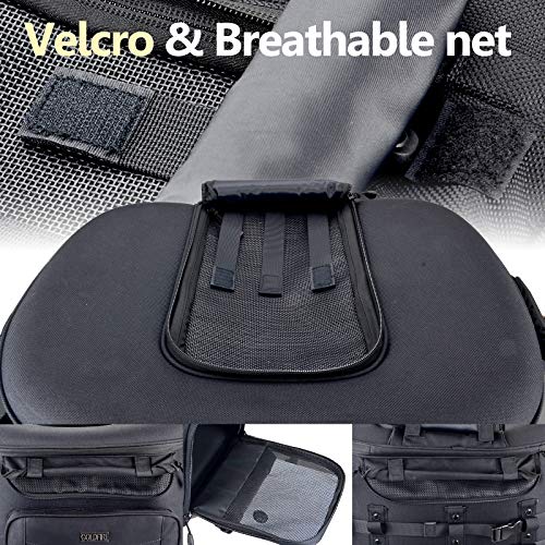 Goldfire Pet Carrier Portable Weather Resistant Motorcycle Dog/Cat Carrier Crate for Luggage Rack or Passenger Seat with Sissy Bar Straps (Black)
