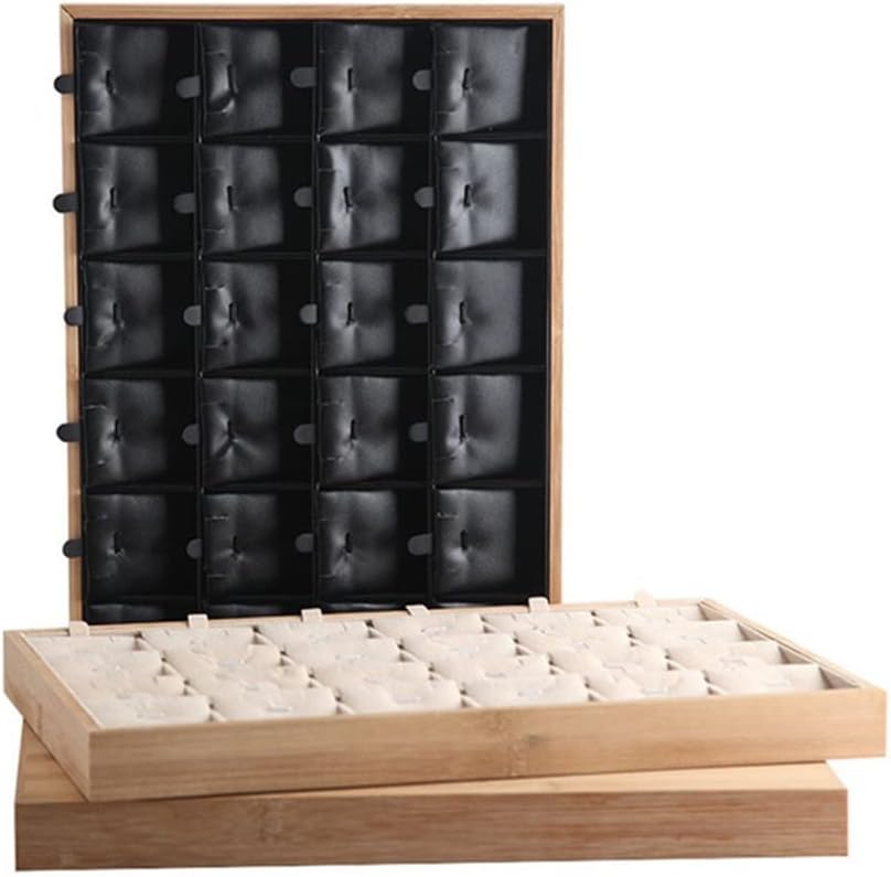18 Grids PU Artificial Leather Jewelry Display Tray Necklace Pendant Storage Jewelry Organizer Showcase(D)