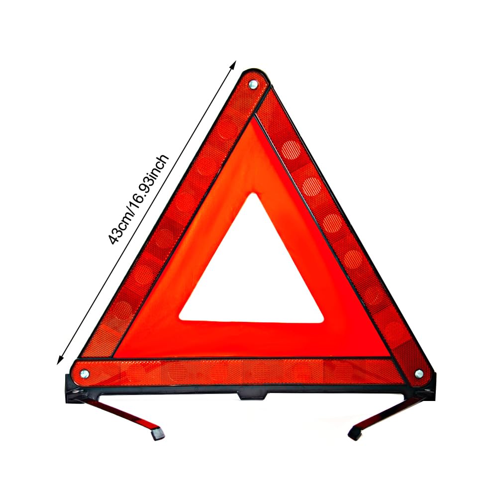 Triángulo de señalización Etiqueta de Peligro de Seguridad Plegable, señal de Parada, trípode Reflectante Triangular para Coche, señal de Advertencia de Emergencia