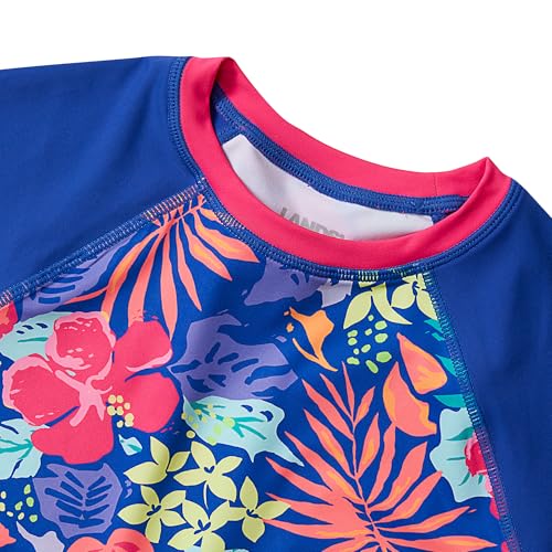 Image of Lands' End Girls Graphic Mock Neck UPF 50 Sun Protection Rash Guard