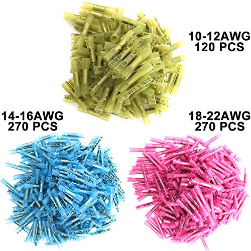 Class A, 660 PCS Heat Shrink Butt Connector, 10~12 14~16 18~22 AWG Electrical Butt Wire Connectors - Insulated Crimp Waterproof Butt Splice Terminal for Marine Automotive - Thumbnail 2