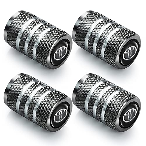 for Toyota car Valve Cap Universal stem Cover Suitable for Toyota Camry Yaris Corolla 4Runner RAV4 Highlander Land Cruiser Prius Series Accessory 4 Pieces This Valve Cover is not Made by Toyota