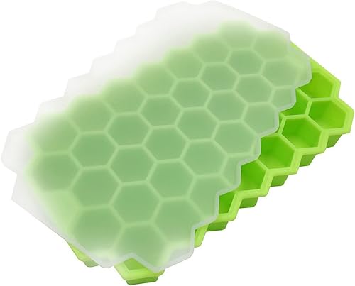 KNOKR Popsicles Molds, Honeycomb Ice Cube Trays Reusable Silicone Ice Cube Mold Free Ice Maker with Removable Lids