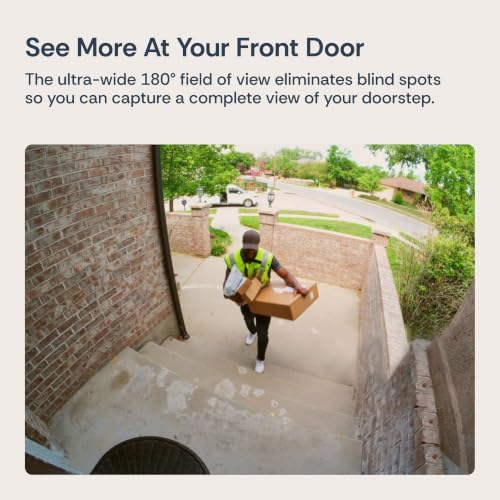 Image of Luna Video Doorbell Camera, 4MP 180 Wide View, Dual-Band WiFi & Chime | Head-to-Toe Coverage & Wider Porch Coverage, Wireless Battery Powered or Hardwired, Two-Way Audio, IP67 Waterproof