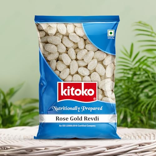 Image of Kitoko Rose Gold Revadi | Sweet Sugar Revadi | Fresh and Crunchy Rewari | Til Sweets | Sesame Candy 200g (Pack of 2)