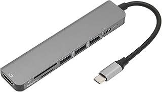 USB C Hub USB Charging Hub USB C to Ethernet Adapter USB C Hub 7 in 1 Multiport Aluminum Alloy Hd USB C to 4k 30hz Hd Multimedia Interface Ethernet to USB Adapter