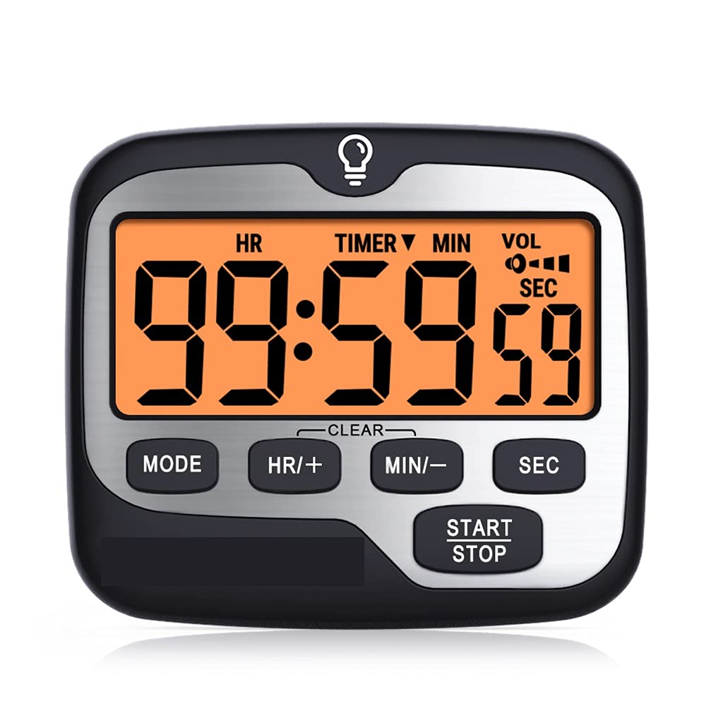 Temporizador de Cocina, Temporizador Digital de Cuenta Regresiva para Cocina, Kit Temporizador de Cocina Digital con Gran Pantalla retroiluminada, Cuenta Regresiva y función de Reloj.