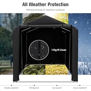 Tangkula 7x5.2Ft Portable Shed, Outdoor Storage Shelter with Waterproof Cover & Roll-up Zipper Door, Heavy Duty Portable Storage Tents for Outside, Bikes, Garden Tools, Motorcycles Tangkula 7x52Ft Portable Shed Outdoor Storage Shelter with Waterproof Cover Roll up Zipper Door Heavy Duty Portable Storage Tents for Outside Bikes Garden Tools Motorcycles