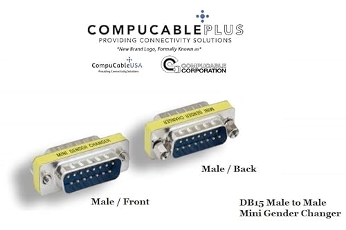 D-Sub Serial Mini Gender Changer Coupler Adapter (Mini Gender Changer, 6 Pcs/Pack) (Db15, Male To Male) #TOP1