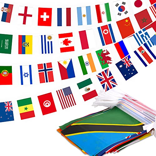 200 Countries String Flag, 184 ft International Flags Bunting Banner, World Flag Banner Decoration...