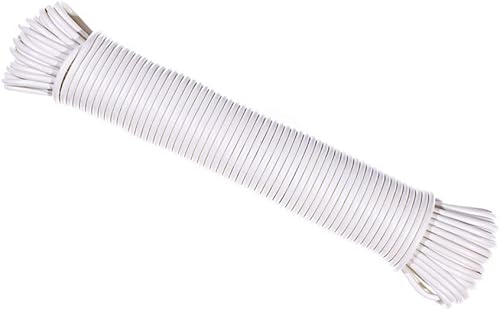 Miniatura 3 de West Coast Paracord Tendedero de plástico  532 pulgadas o 732 pulgadas  blanco, reforzado con fibra, duradero (50 o 100 pies de largo)