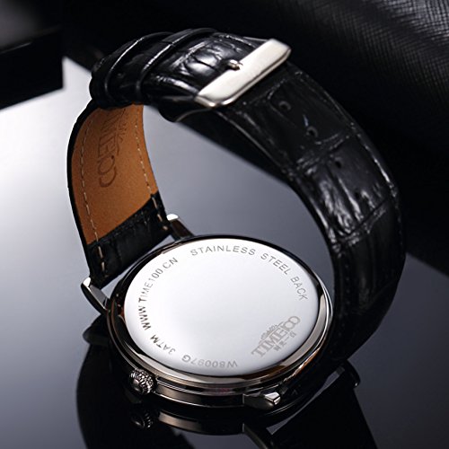 TIME100 Orologio uomo pelle, quadrante ghiglioscé