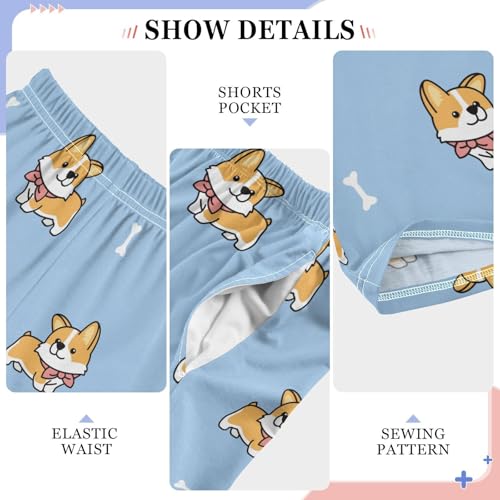 Cute Welsh Corgi Puppy Boys Pants for Kids Jogger Pants with Pockets S-XL4
