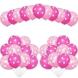 Party Balloons, 12inch Pink Polka Dot Balloons, Party Decoration Compatible Wedding Birthday Baby Shower Graduation party Christmas Party. (100 Pcs)