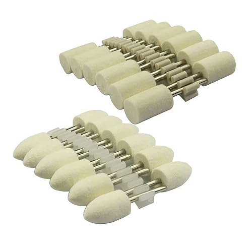 Luo ke 24 puntas de pulido de lana, puntas de pulido de fieltro de 1/8 pulgadas para herramienta giratoria Dremel (diámetro del cabezal de pulido: