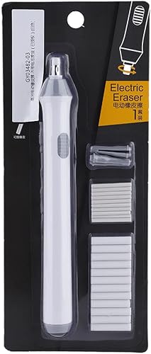 Miniatura 7 de Kit de borrador de lápiz eléctrico, borrador automático a pilas con 20 recambios, negro, para dibujar y dibujar