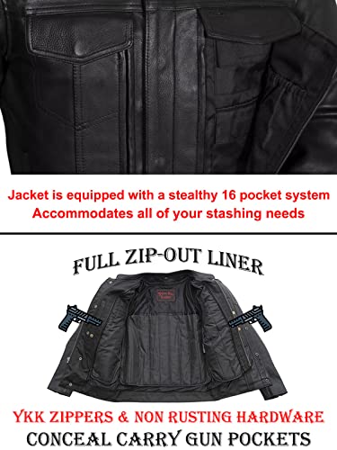Mens Motorcycle Leather Riding Jacket